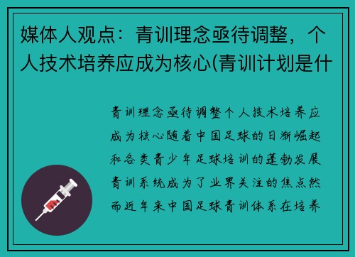 媒体人观点：青训理念亟待调整，个人技术培养应成为核心(青训计划是什么意思)